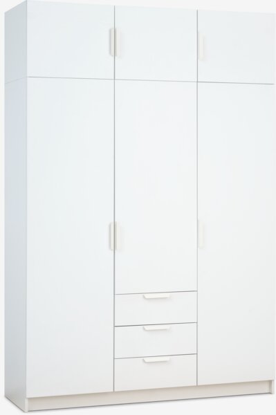 Wardrobe JENSLEV 144x176 3 doors 3 drawers white