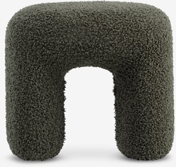 Pouffe ANDST 46x38 olive green teddy fabric