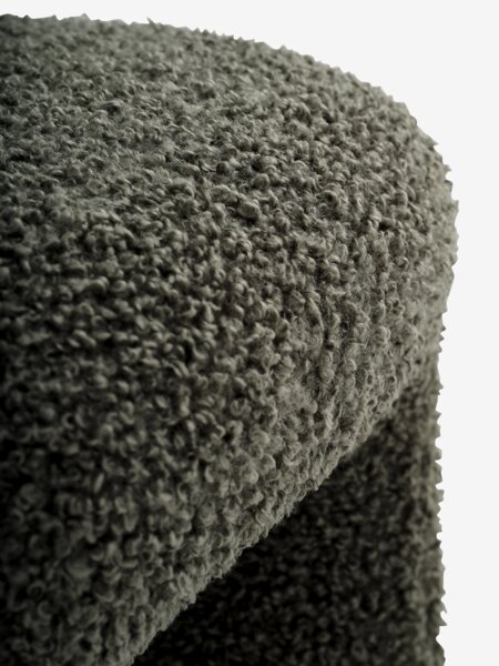 Pouffe ANDST 46x38 olive green teddy fabric