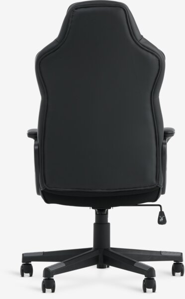 Gaming chair FJELSTED black faux leather/grey