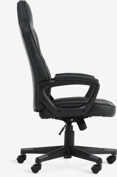 Gaming chair FJELSTED black faux leather/grey