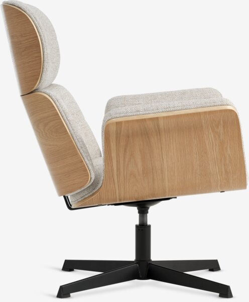Relaxsessel ALLINGE drehbar beige Stoff/schwarz