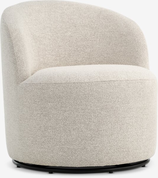 Lounge chair ANDRUP swivel beige fabric