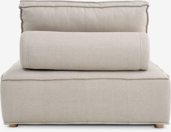Pouffe DAGSTRUP w/backrest beige fabric