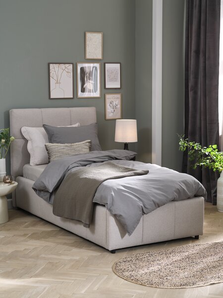 Cadre de lit VEMMELEV 90x200 tissu beige