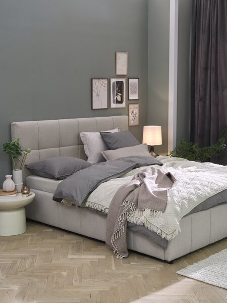 Bettgestell VEMMELEV 180x200 beige Stoff