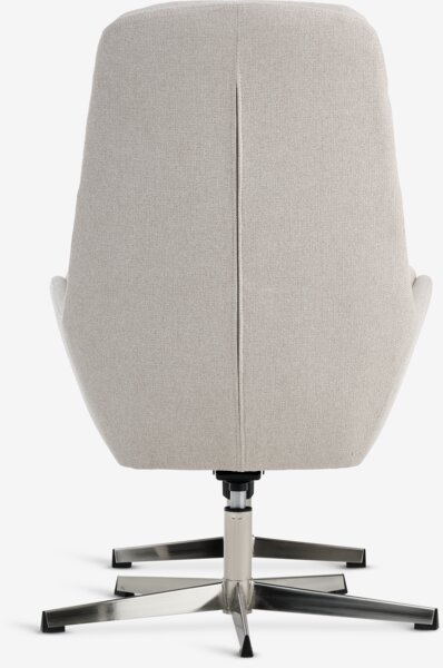 Recliner w/footstool TANKEDAL beige fabric/chrome