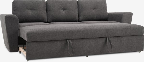 Sovesofa VEJLBY 3-seter mørk grå stoff