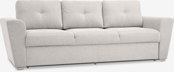 Sofa bed VEJLBY 3 seater light sand fabric