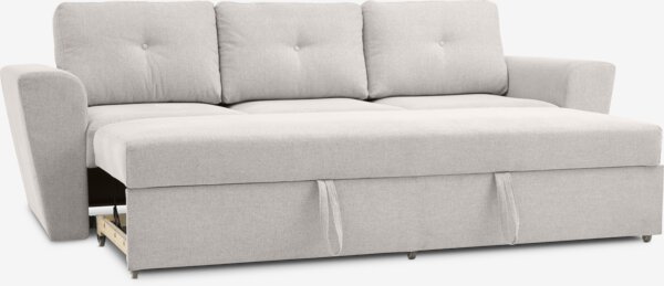 Sofa bed VEJLBY 3 seater light sand fabric