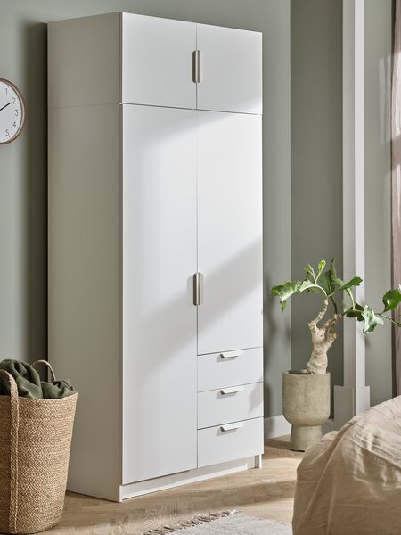 Šatníková skriňa JENSLEV 96x176 2 dvere 3 zásuvky biela