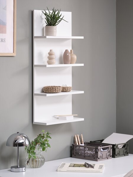 Wandplank KARSTOFT 4 schappen wit