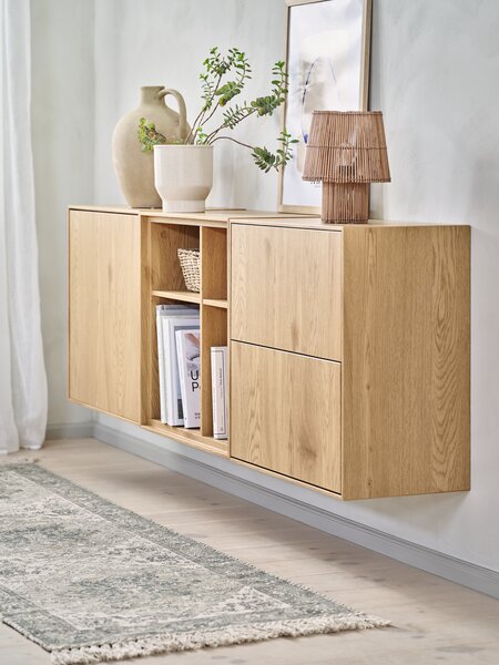 Cabinet GEDSER 4 compartments warm oak colour