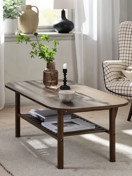 Coffee table LYNGVIG 60x110 1 shelf dark oak