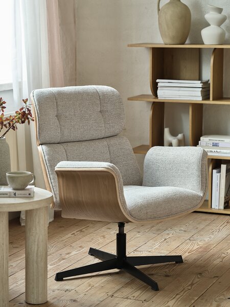 Relaxsessel ALLINGE drehbar beige Stoff/schwarz