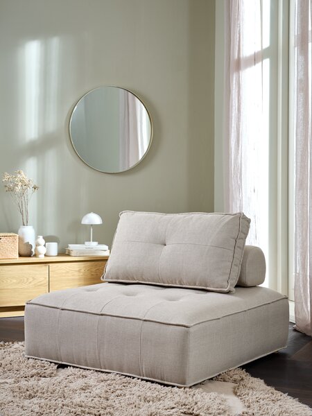 Pouffe DAGSTRUP w/backrest beige fabric