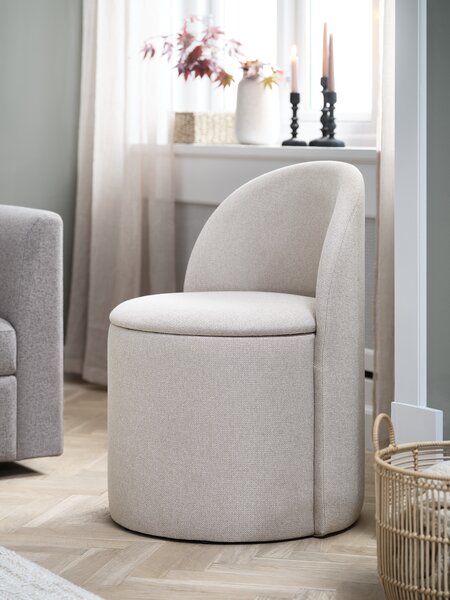 Lounge-Sessel ODDUM m/Stauraum beige Stoff