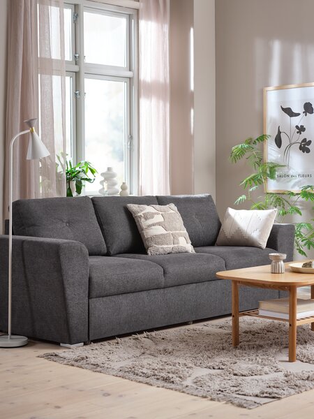 Sovesofa VEJLBY 3-seter mørk grå stoff