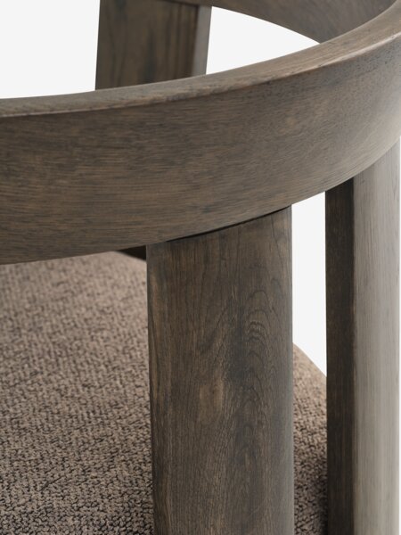 Dining chair BOVRUP dark oak/brown fabric