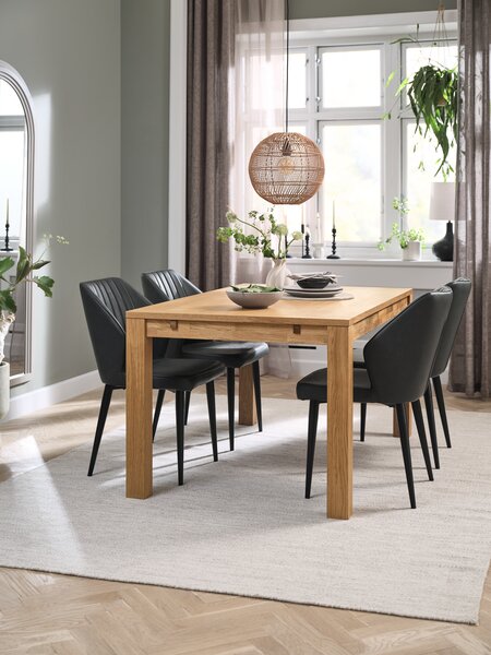 HAGE L150 Tisch eiche + 4 LUNDERSKOV Stühle anthrazit