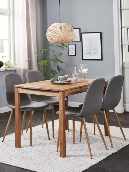 JEGERUP L115 Tisch eiche + 4 JONSTRUP Stühle grau/eiche