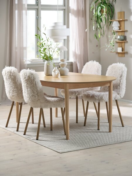 MARSTRAND L200/280 table oak + 4 JONSTRUP chairs teddy