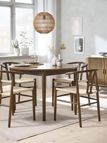 Mesa MARSTRAND Ø110 roble oscuro + 4 GUDERUP roble oscuro
