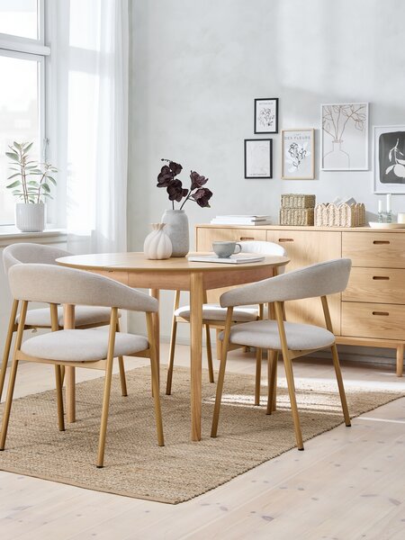 MARSTRAND D110 table oak + 4 EJSING chairs beige/oak