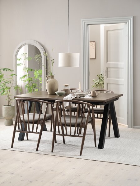 Mesa SANDBY L160 roble oscuro + 4 LYKSBORG roble oscuro