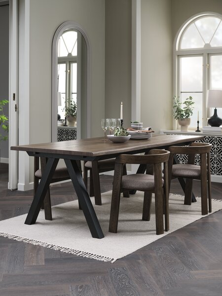 SANDBY L210 Tisch eiche + 4 BOVRUP eiche/braun