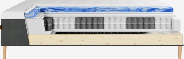 Runkopatja 140x200cm KVENNA harmaa-40 + VOLA keskikova