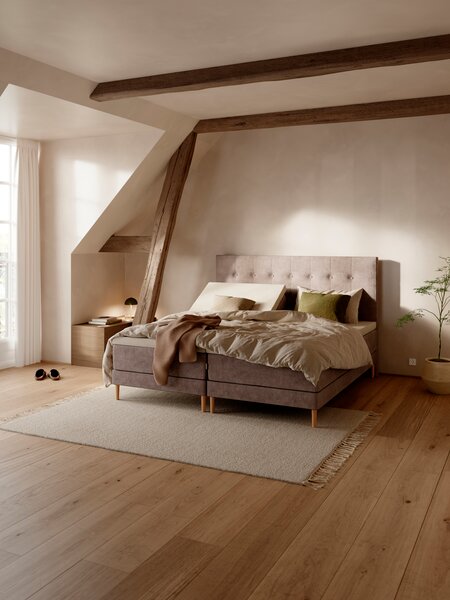 Elevationsseng 180x200cm KUPELVA + RESA brun-92 Medium