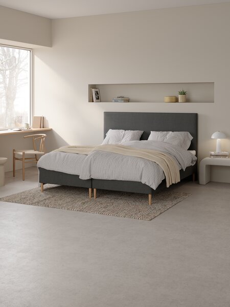 Runkopatja 160x200cm KVENNA harmaa-40 + TOSEN keskikova