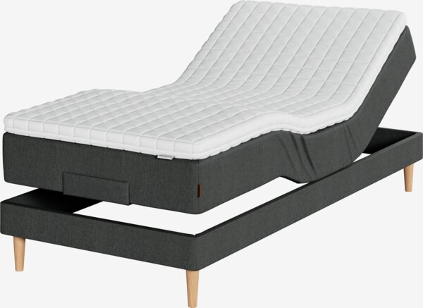 Elevationsseng 80x200cm JOSELVA + MURU grå-40 Medium