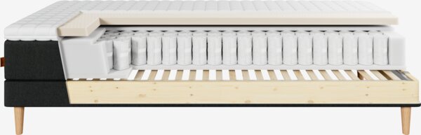 Elevationsseng 120x200cm JOSELVA + KOLA grå-40 Medium