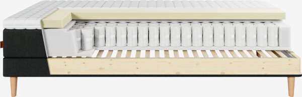 Elevationsseng 80x200cm JOSELVA + MURU grå-40 Medium