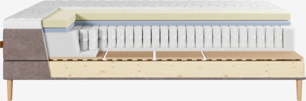 Elevationsseng 180x200cm KUPELVA + RESA brun-92 Medium