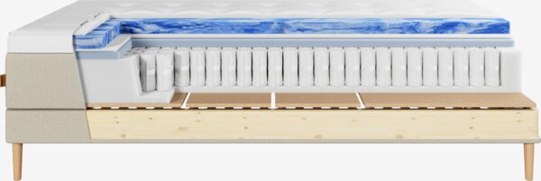 Elevationsseng 90x200cm KUPELVA + VOLA sand-91 Medium