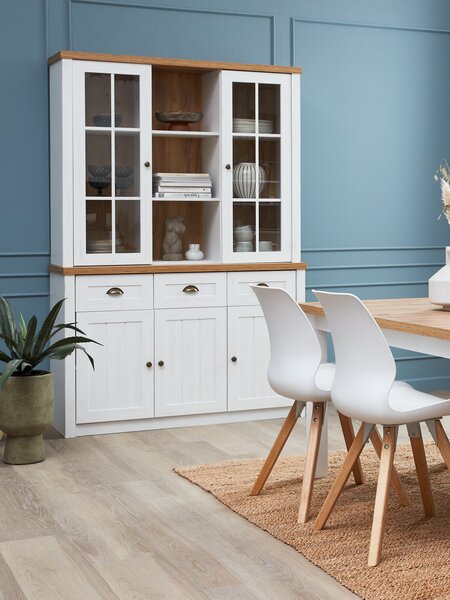 Sideboard MARKSKEL 3 doors white/oak