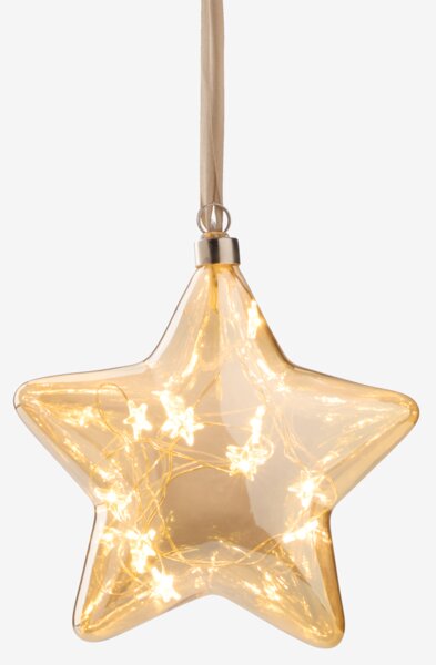 Julestjerne STJERNE Ø15cm guld m/LED