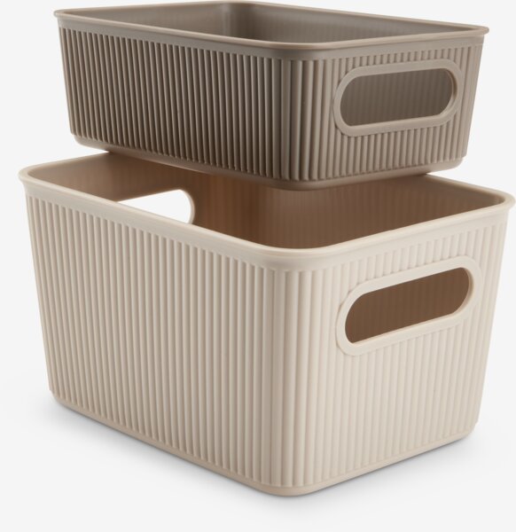Aufbewahrungsbox JUNSELE 2 Stk. Kunststoff sand