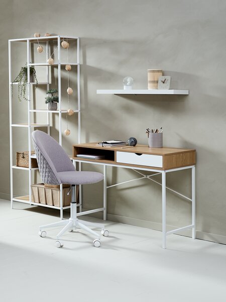Scrivania TRAPPEDAL 48x95 cm 1 cassetto color rovere/bianco