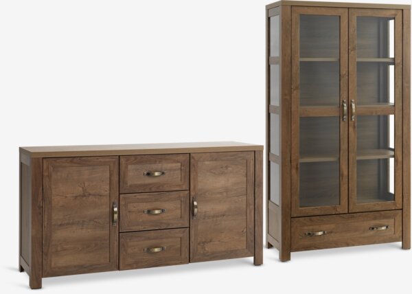Credenza JUNGEN 2 ante 3 cassetti color rovere selvatico