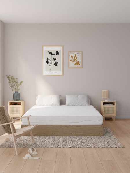 Кушетка FOLDAGER 180x200 с повдигащ механизъм в края нат.дъб