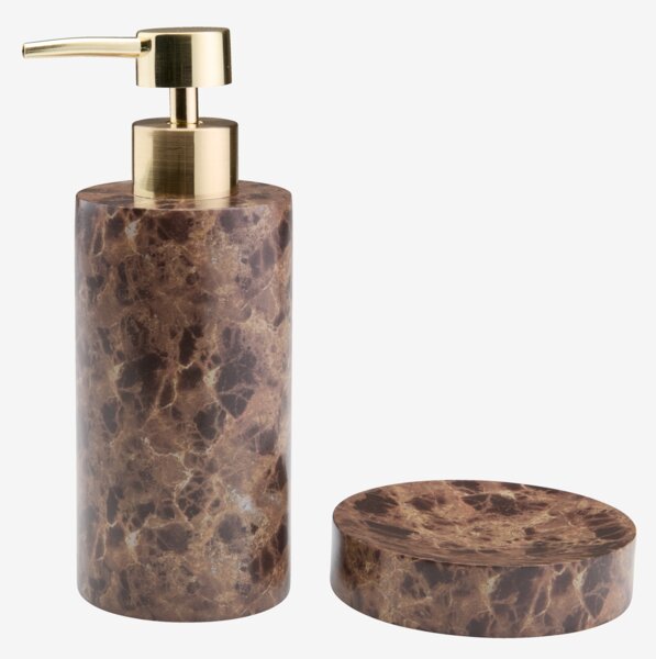 Svuotatasche MAKARYD Ø10xH2 cm effetto marmo marrone