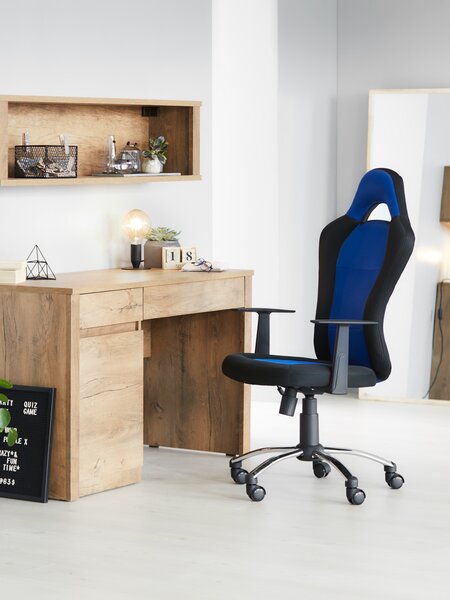 Gaming-Stuhl SNERTINGE schwarz/blau Mesh