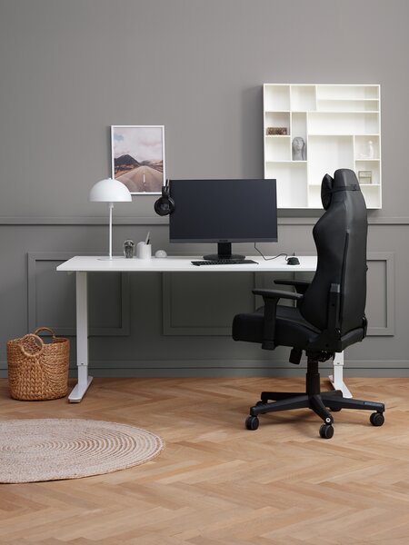Gaming chair ABILDAA black faux leather