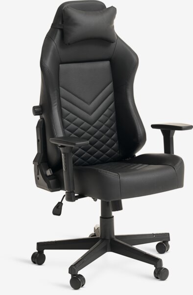 Gaming chair ABILDAA black faux leather