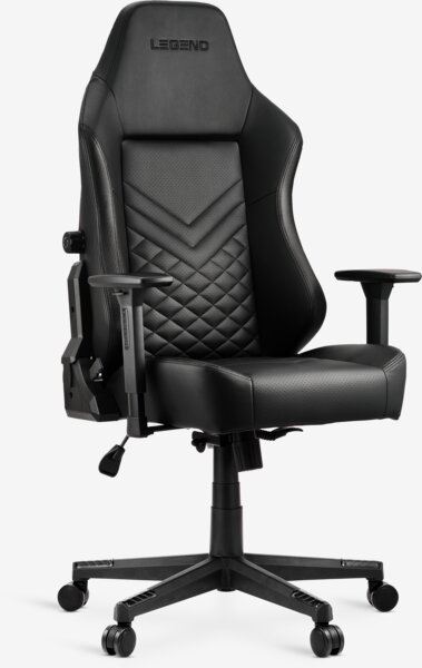 Gaming chair ABILDAA black faux leather