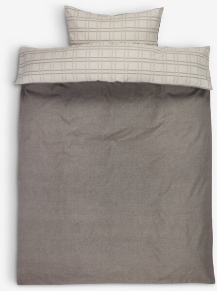 Flanell-Bettwäsche THEA 135x200 grau
